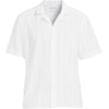 Lands’ End Men’s Short Sleeve Camp Collar Hawaiian Shirt(White)