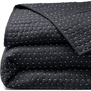 Lands’ End Seed Stitch Quilt King Black Slate(Black Slate)