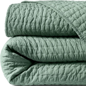 Lands’ End Seed Stitch Quilt King Black Slate(Lily Pad Green)