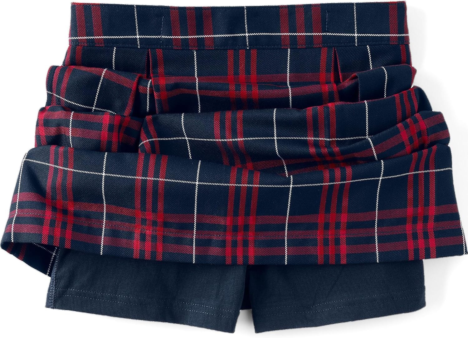 image:imageSchool Uniform Girls Plaid Skort Top of KneeClassic Navy Large Plaid