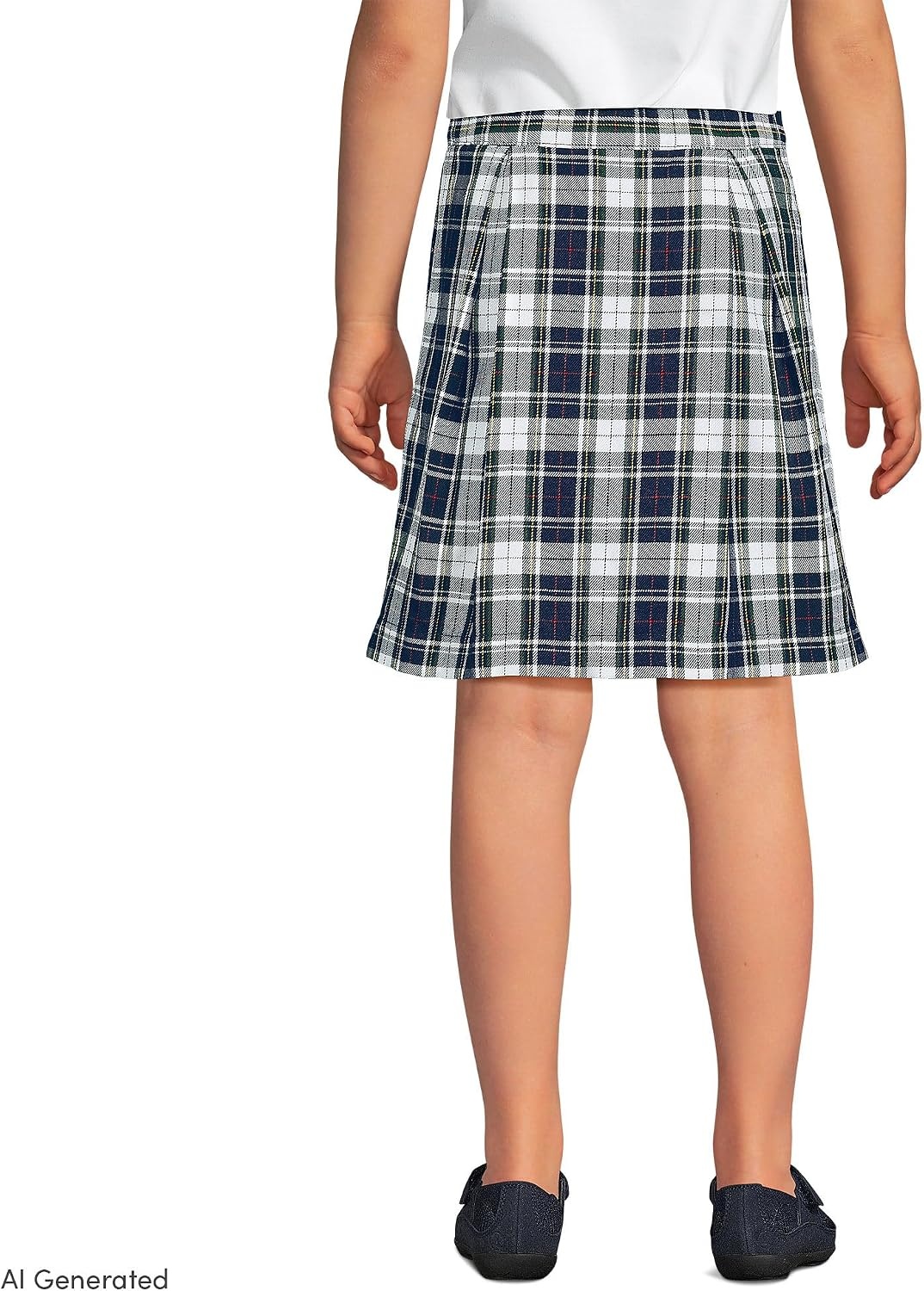 image:imageSchool Uniform Girls Plaid Skort Top of KneeClassic Navy Multi Plaid