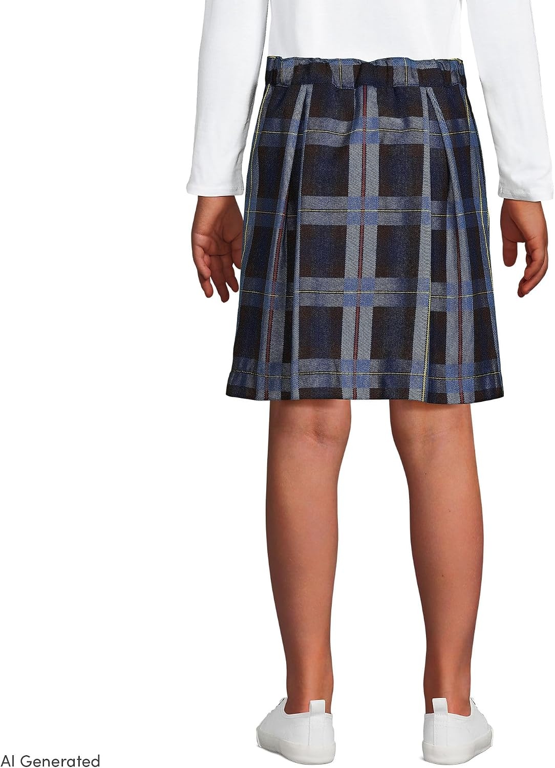 image:imageSchool Uniform Girls Plaid Skort Top of KneeFrench Blue Plaid
