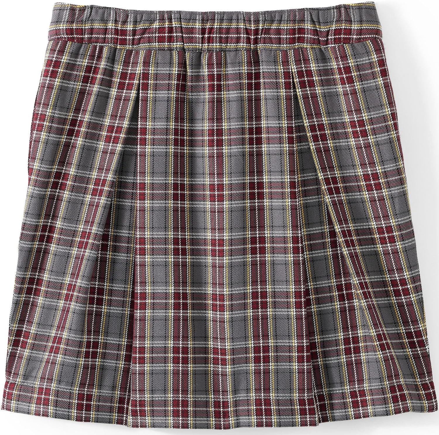 image:imageSchool Uniform Girls Plaid Skort Top of KneeGray HeatherMaroon Plaid