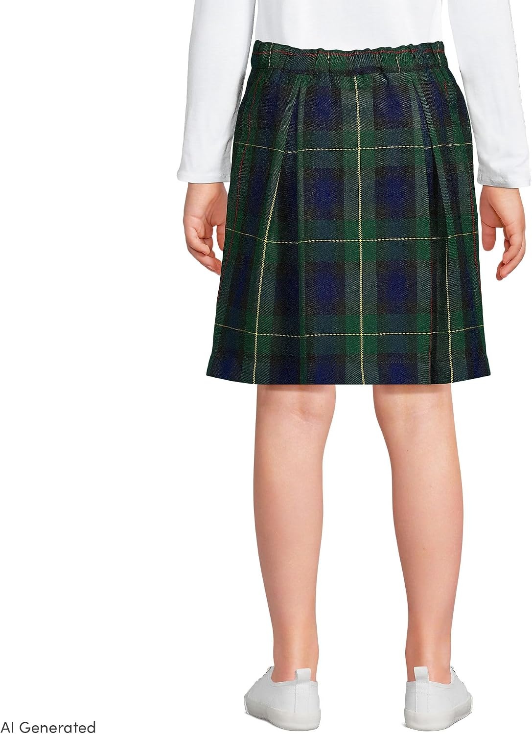 image:imageSchool Uniform Girls Plaid Skort Top of KneeHunterClassic Navy Plaid
