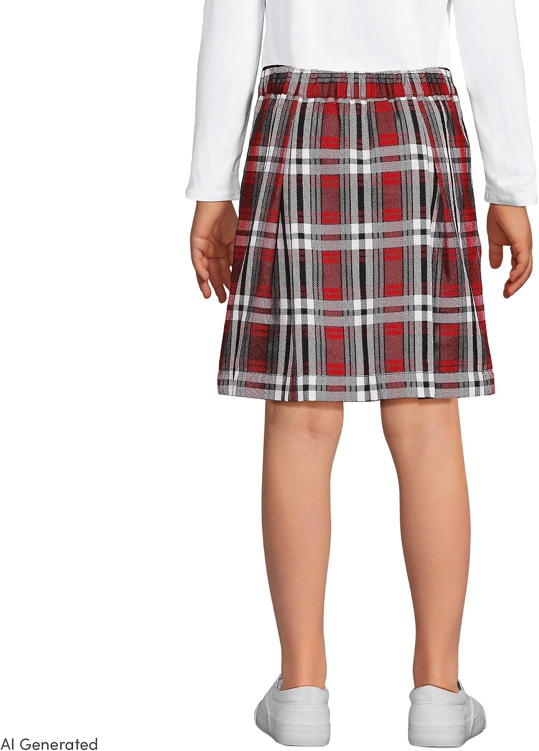 image:imageSchool Uniform Girls Plaid Skort Top of KneeRedGraphite Plaid