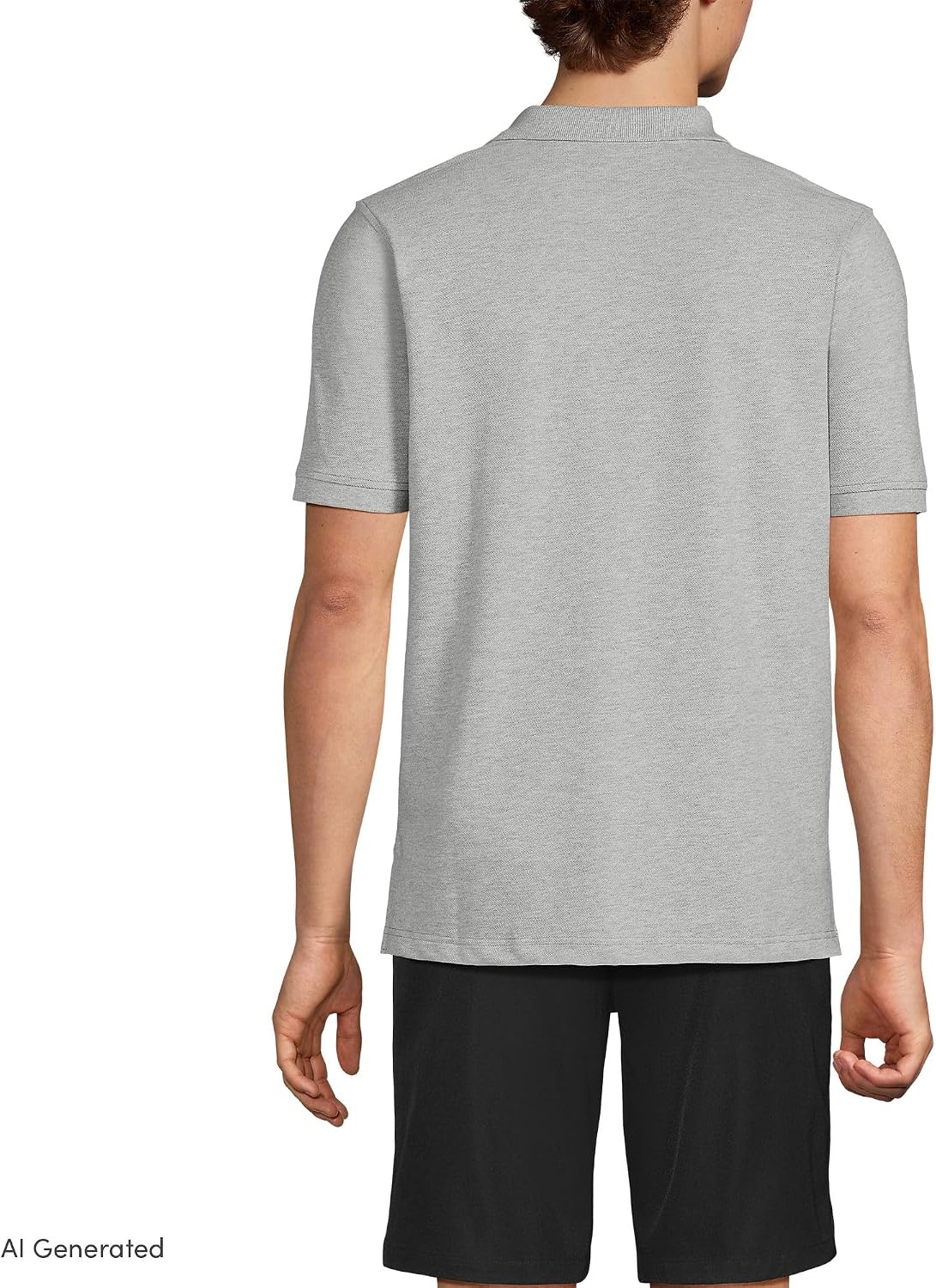 image:imageSchool Uniform Young Mens Short Sleeve Mesh Polo ShirtGray Heather