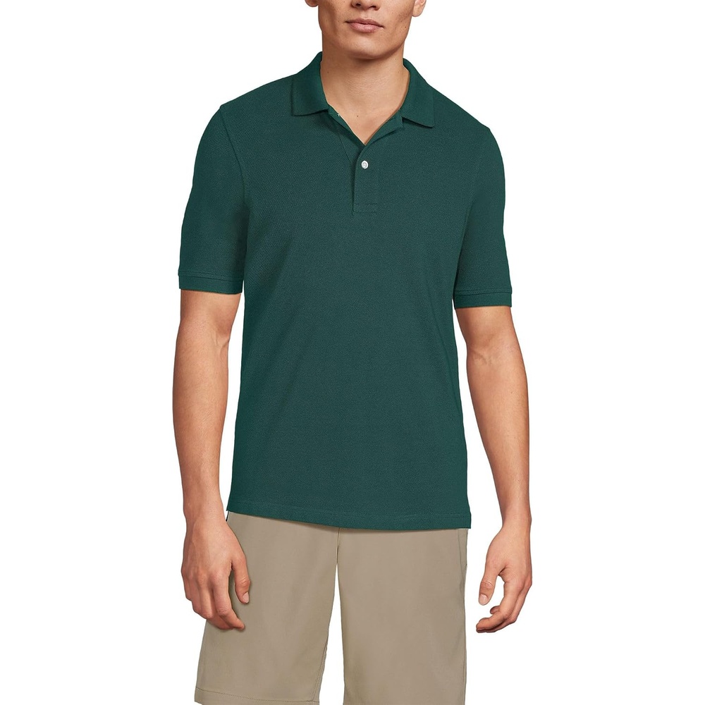 image:imageSchool Uniform Young Mens Short Sleeve Mesh Polo ShirtEvergreen