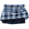 School Uniform Girls Plaid Skort Top of Knee(Clear Blue Plaid)