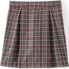 School Uniform Girls Plaid Skort Top of Knee(Gray Heather/Maroon Plaid)
