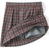 School Uniform Girls Plaid Skort Top of Knee(Gray Heather/Maroon Plaid)