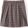 School Uniform Girls Plaid Skort Top of Knee(Gray Heather/Maroon Plaid)