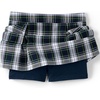 School Uniform Girls Plaid Skort Top of Knee(White Plaid)