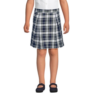 School Uniform Girls Plaid Skort Top of Knee(Classic Navy Multi Plaid)
