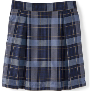 School Uniform Girls Plaid Skort Top of Knee(Classic Navy Plaid)