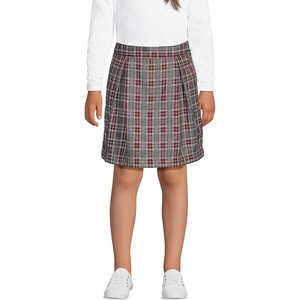 School Uniform Girls Plaid Skort Top of Knee(Gray Heather/Maroon Plaid)