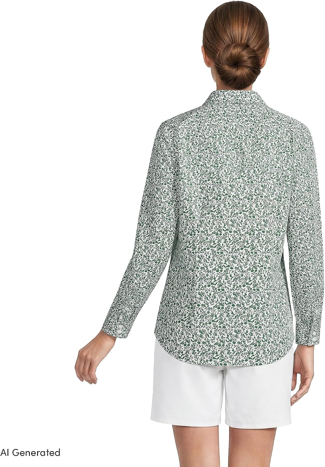 image:imageLands End Womens Pinwale Cord Long Sleeve ShirtFresh Clover Pressed Flower