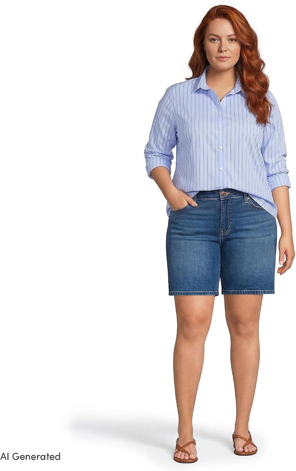 image:imageLands End Womens Pinwale Cord Long Sleeve ShirtSoft Sky Blue Stripe