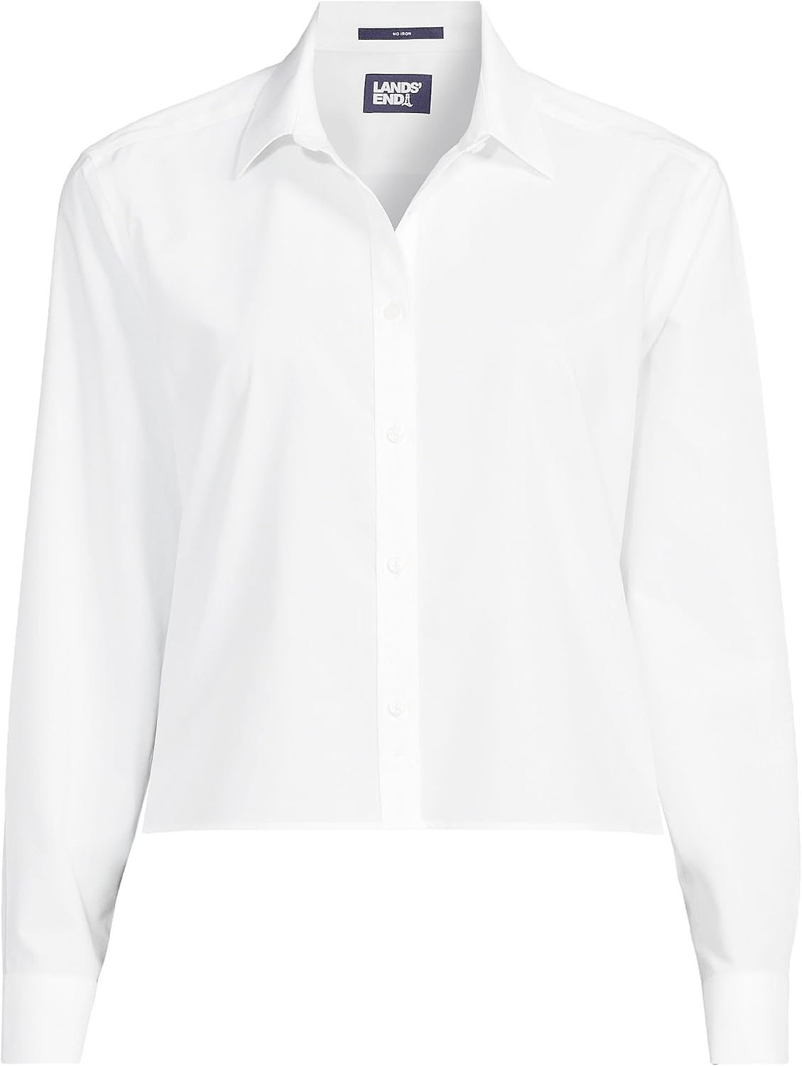 image:imageWomens No Iron Boxy Cropped ShirtWhite