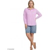 Lands’ End Women’s Pinwale Cord Long Sleeve Shirt(Aster Pink/White Micro Stripe)