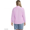Lands’ End Women’s Pinwale Cord Long Sleeve Shirt(Aster Pink/White Micro Stripe)
