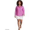 Lands’ End Women’s Pinwale Cord Long Sleeve Shirt(Bright Pink Stripe)