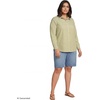 Lands’ End Women’s Pinwale Cord Long Sleeve Shirt(Chartreuse Thin Stripe)
