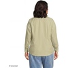 Lands’ End Women’s Pinwale Cord Long Sleeve Shirt(Chartreuse Thin Stripe)