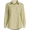Lands’ End Women’s Pinwale Cord Long Sleeve Shirt(Chartreuse Thin Stripe)
