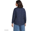 Lands’ End Women’s Pinwale Cord Long Sleeve Shirt(Deep Sea Multi Floral Vine)