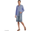Lands’ End Women’s Pinwale Cord Long Sleeve Shirt(Sapphire Gem Thin Stripes)
