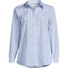 Lands’ End Women’s Pinwale Cord Long Sleeve Shirt(Soft Sky Blue Stripe)