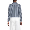 Women’s No Iron Boxy Cropped Shirt(Navy/White Dual Stripe)