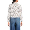 Women’s No Iron Boxy Cropped Shirt(White Meadow Floral)