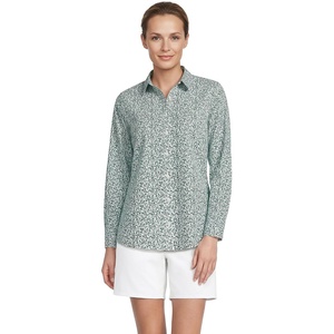 Lands’ End Women’s Pinwale Cord Long Sleeve Shirt(Fresh Clover Pressed Flower)