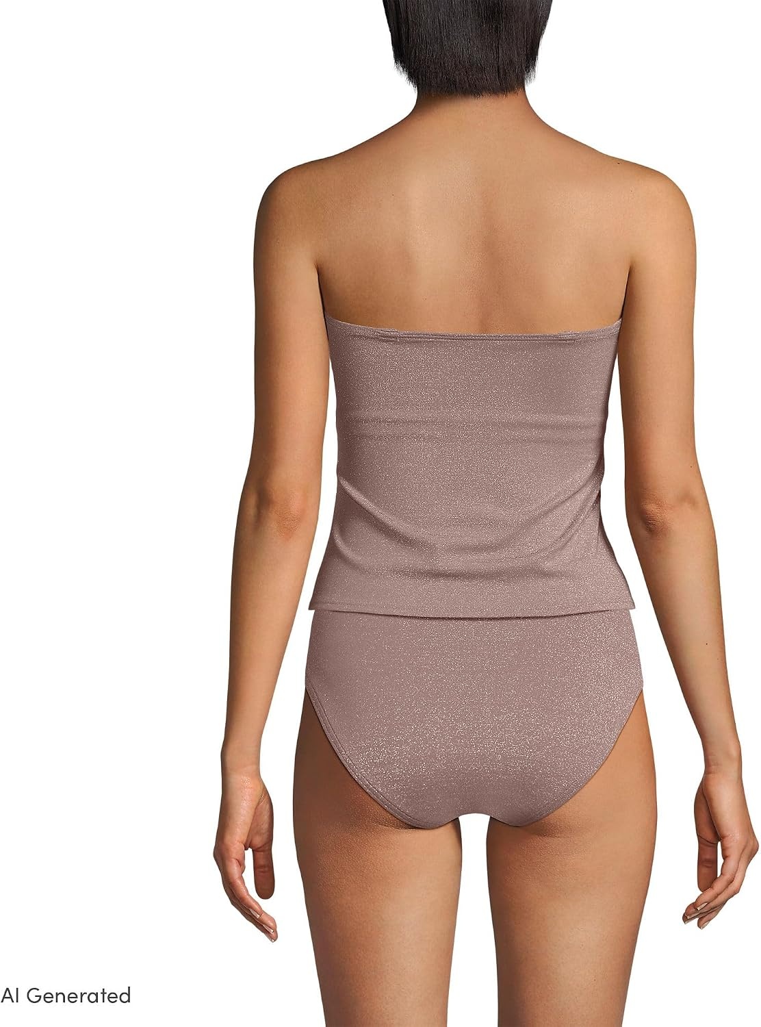 image:imageWomens Bandeau Tankini Swimsuit TopBronze Sand Shine