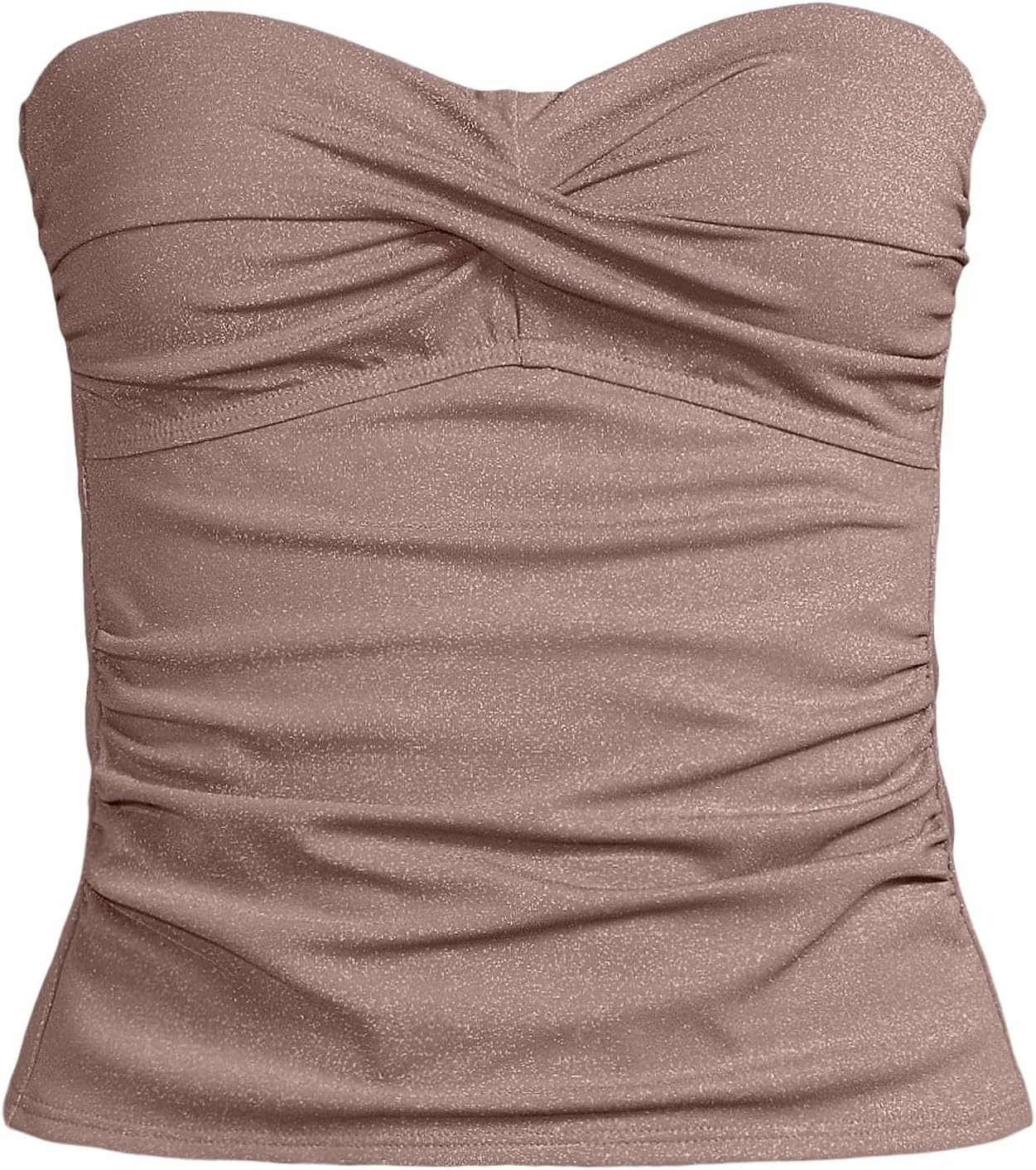 image:imageWomens Bandeau Tankini Swimsuit TopBronze Sand Shine