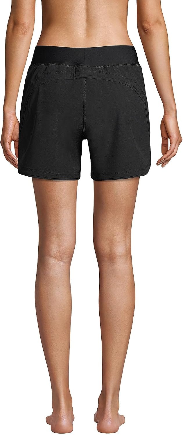 image:imageWomens Curvy Fit 5 Quick Dry Board Shorts Swim Shorts with PantyBlack