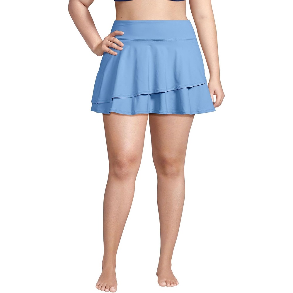 image:imageLands End Womens Tulip Hem Swim SkortLake Blue