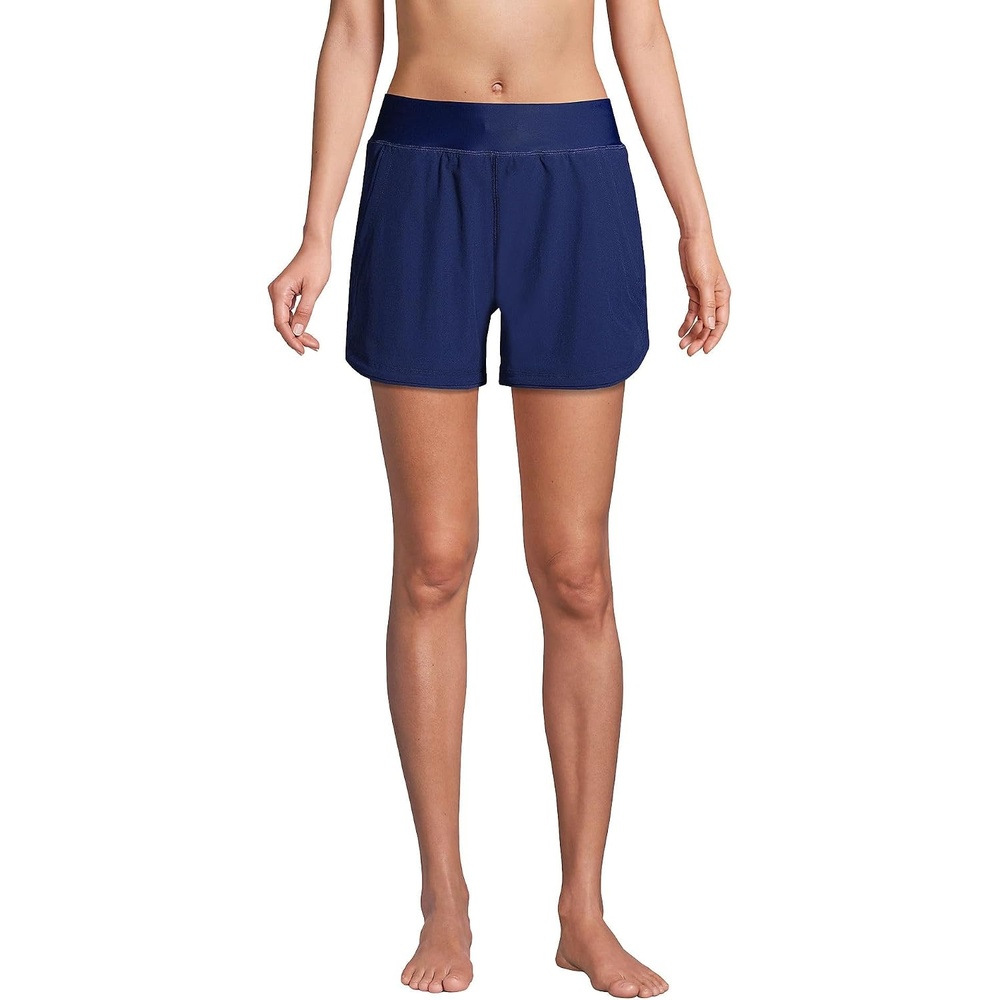 image:imageWomens Curvy Fit 5 Quick Dry Board Shorts Swim Shorts with PantyDeep Sea Navy