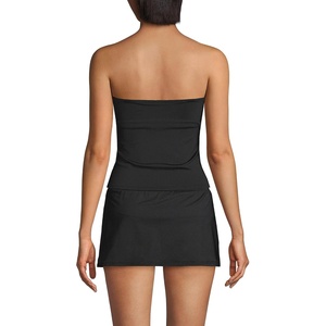 Women’s Bandeau Tankini Swimsuit Top(Black)