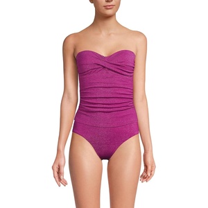Women’s Bandeau Tankini Swimsuit Top(Bright Magenta Shine)