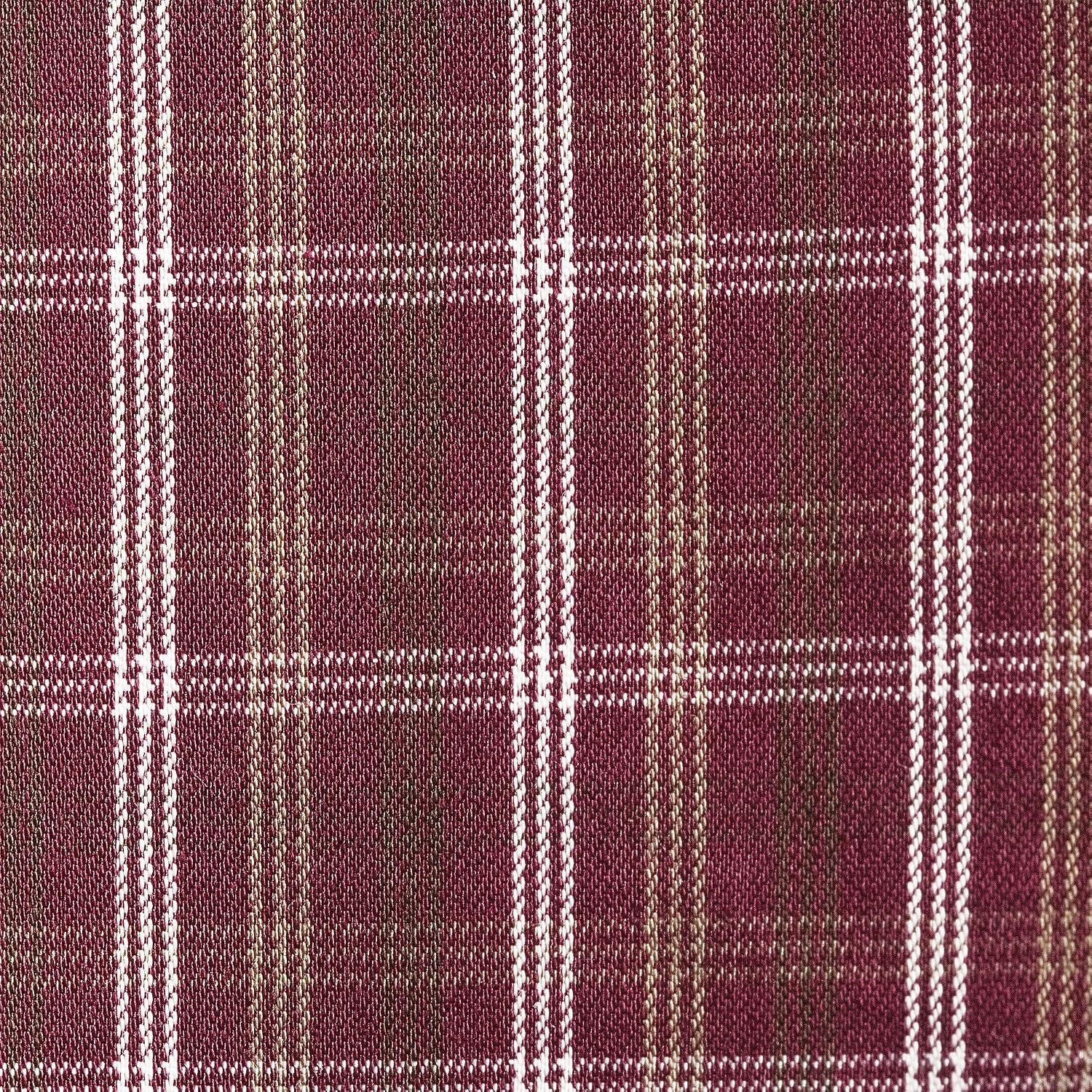 image:imageMens Traditional Fit Long Sleeve Travel Kit ShirtBurgundyCoffeeTaupe Plaid