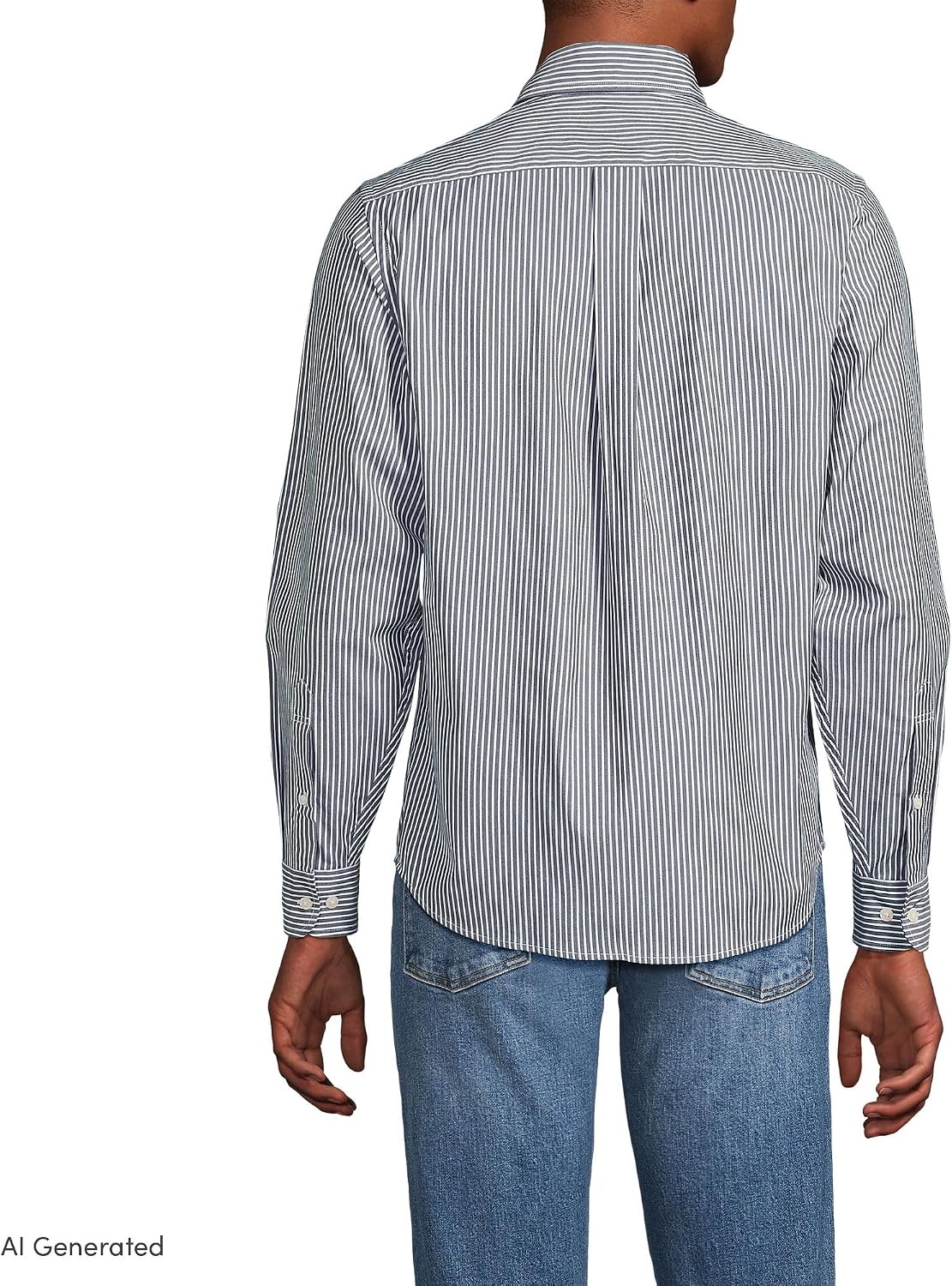 image:imageMens Traditional Fit Long Sleeve Travel Kit ShirtRadiant Navy Stripe