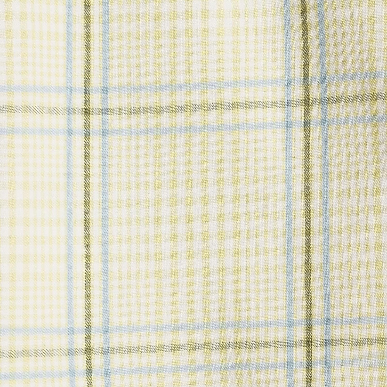 image:imageMens Traditional Fit Short Sleeve Travel Kit ShirtPale YellowBlue Plaid