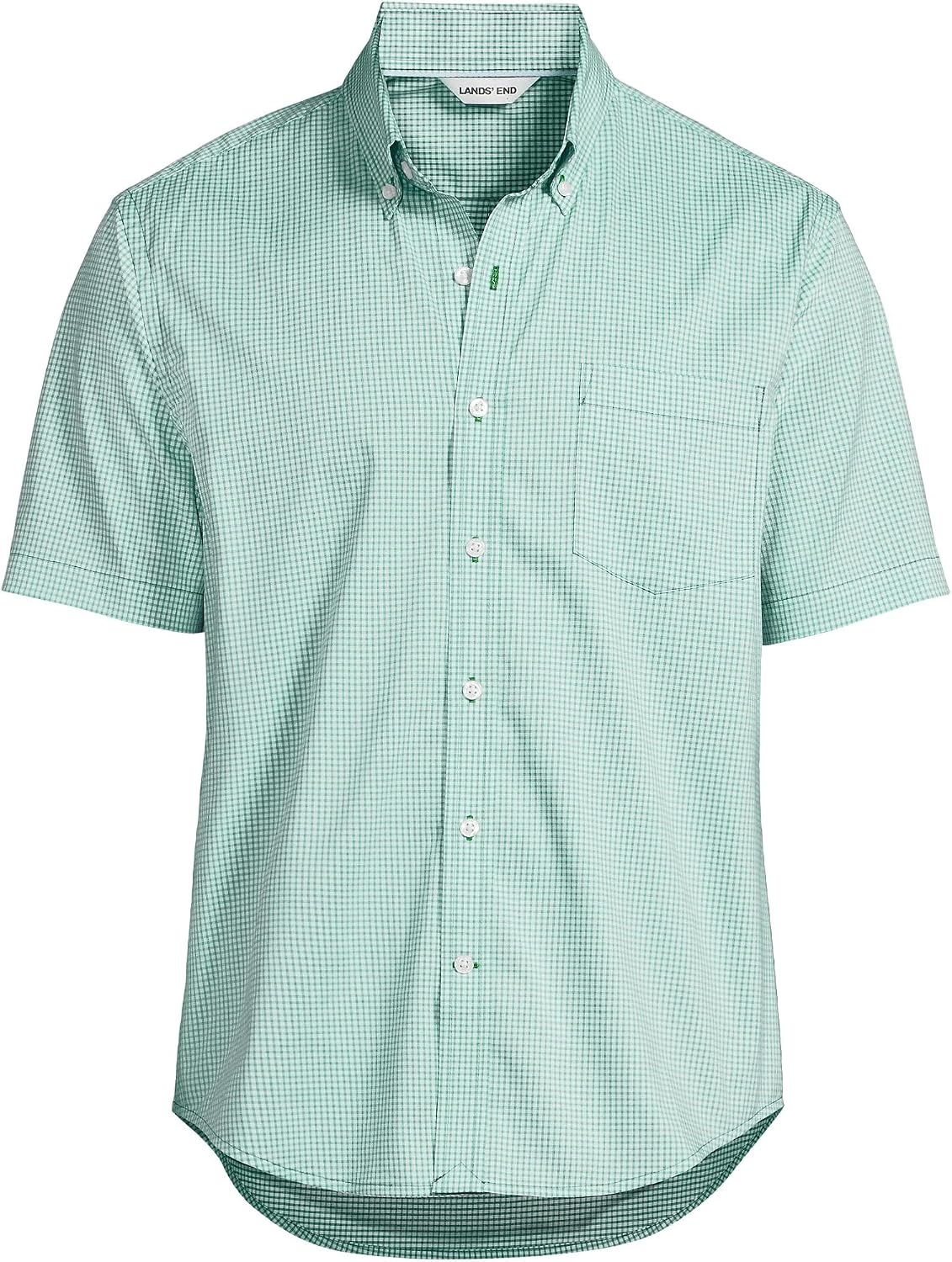 image:imageMens Traditional Fit Short Sleeve Travel Kit ShirtSimply GreenBlue Micro Plaid