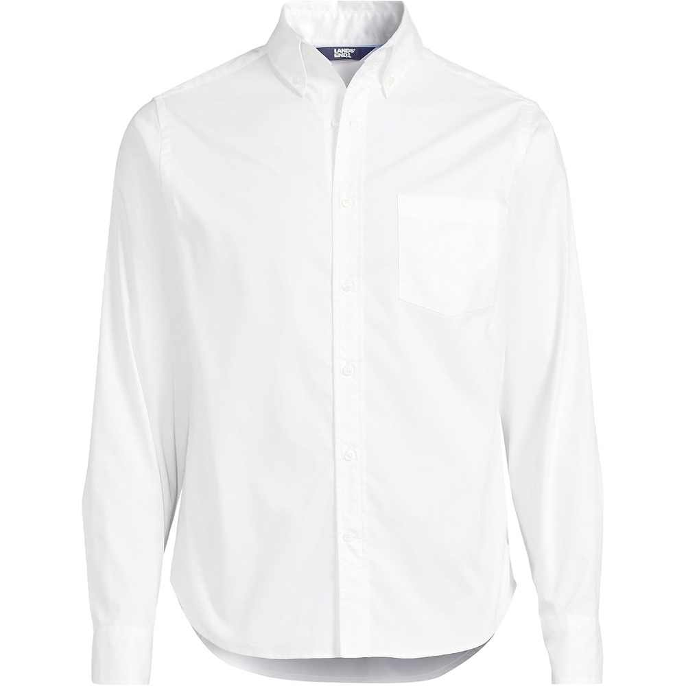 image:imageLands End Mens Wrinkle Resistant Dress ShirtWhite