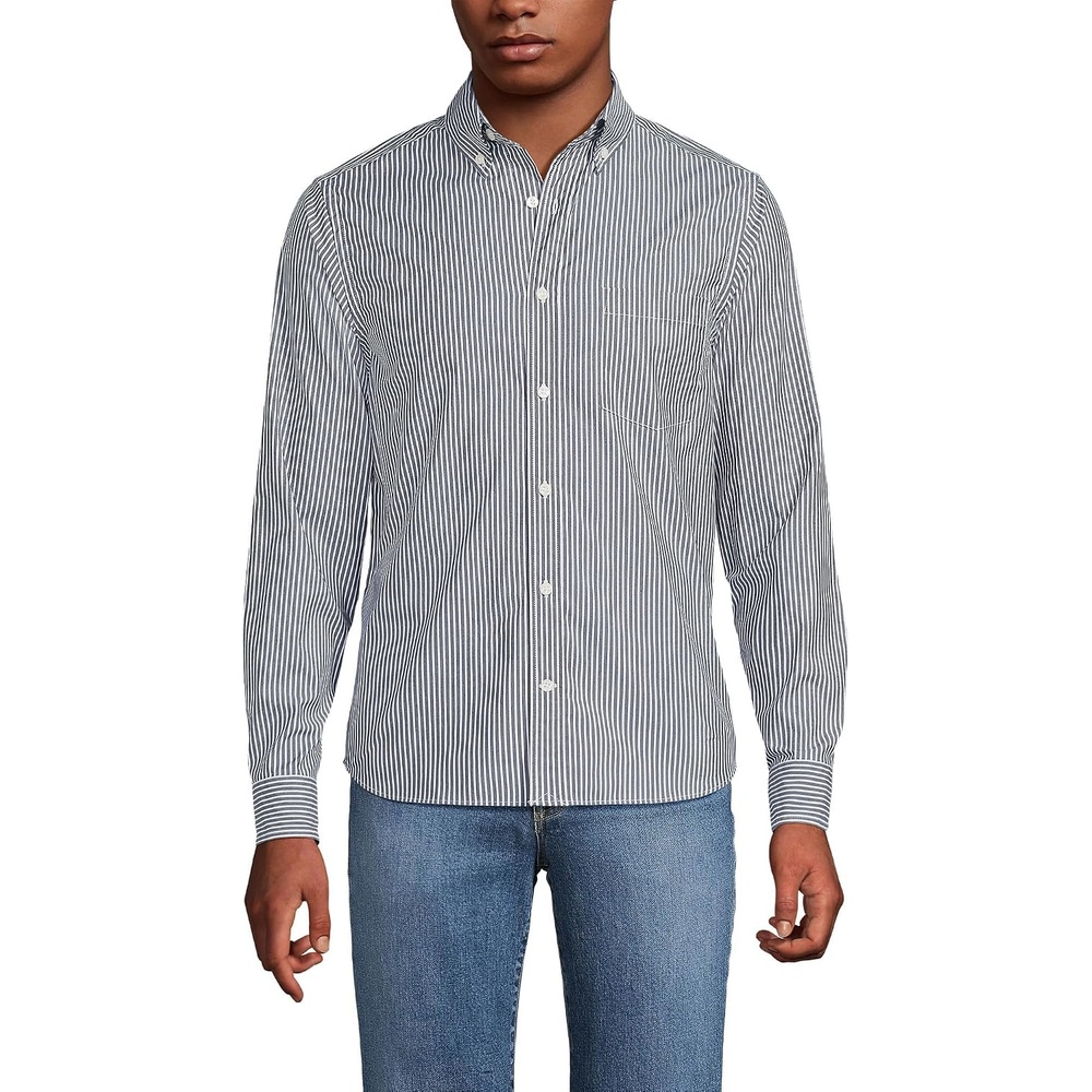 image:imageMens Traditional Fit Long Sleeve Travel Kit ShirtRadiant Navy Stripe