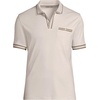 Lands’ End Men’s Short Sleeve Tipped Welt Pocket American-Grown Supima Cotton Polo(Ivory Latte)
