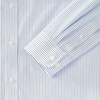 Lands’ End Men’s Traditional Fit Solid No Iron American-Grown Supima Pinpoint Buttondown Collar Dress Shirt(Muted Cobalt/Navy Stripe)