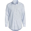 Lands’ End Men’s Traditional Fit Solid No Iron American-Grown Supima Pinpoint Buttondown Collar Dress Shirt(Muted Cobalt/Navy Stripe)